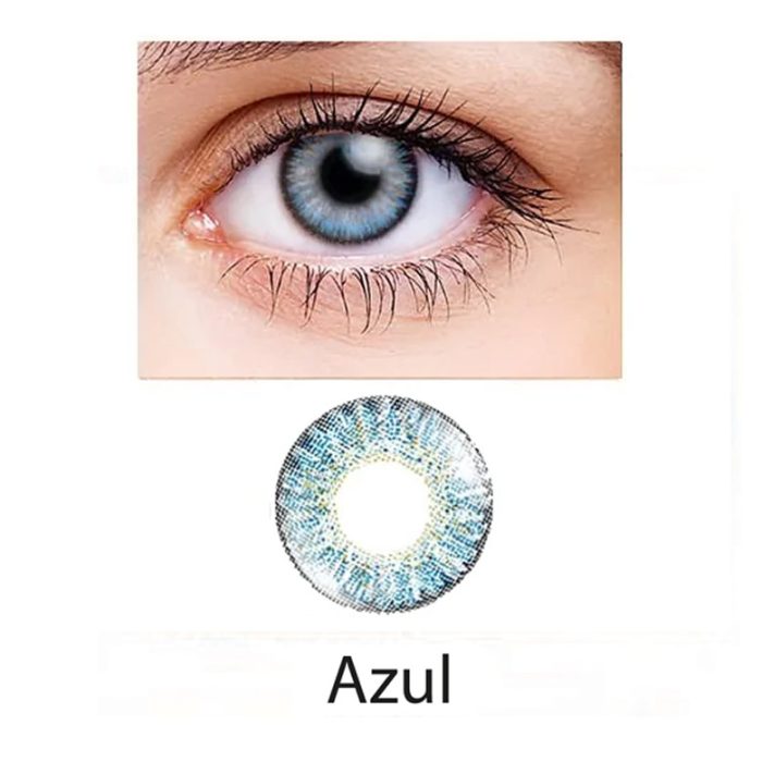 lentes de contacto de color azul